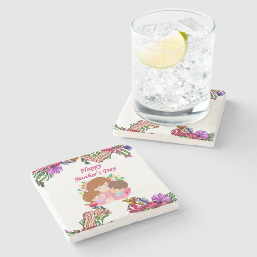 Moederdag Marble Stone Onderzetter (Zijkant)