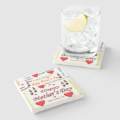 Moederdag Marble Stone Onderzetter (Zijkant)