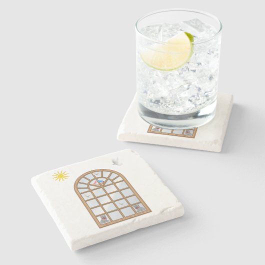 Moederdag Marble Stone Onderzetter (Zijkant)