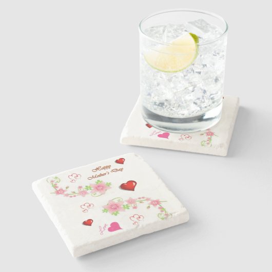 Moederdag Marble Stone Onderzetter (Zijkant)