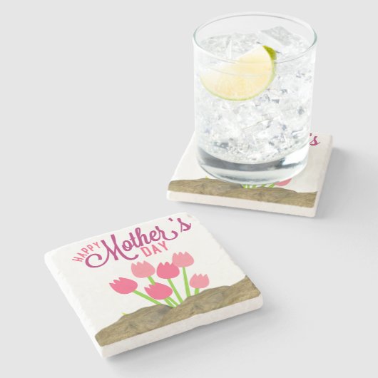 Moederdag Marble Stone Onderzetter (Zijkant)