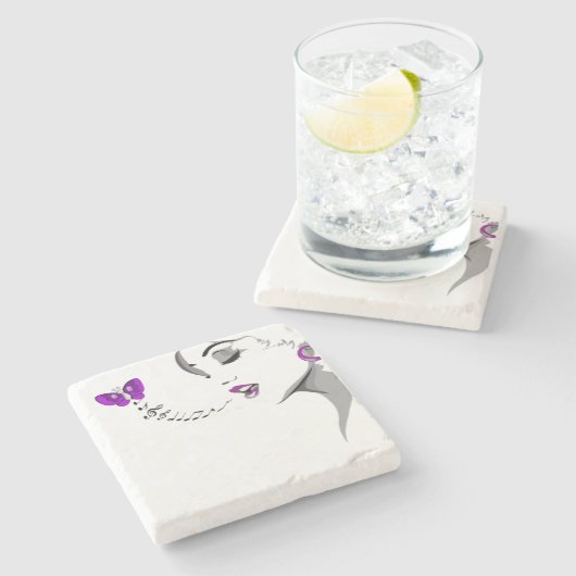 Moederdag Marble Stone Onderzetter (Zijkant)