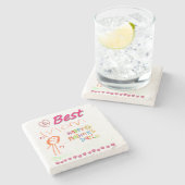 Moederdag Marble Stone Onderzetter (Zijkant)