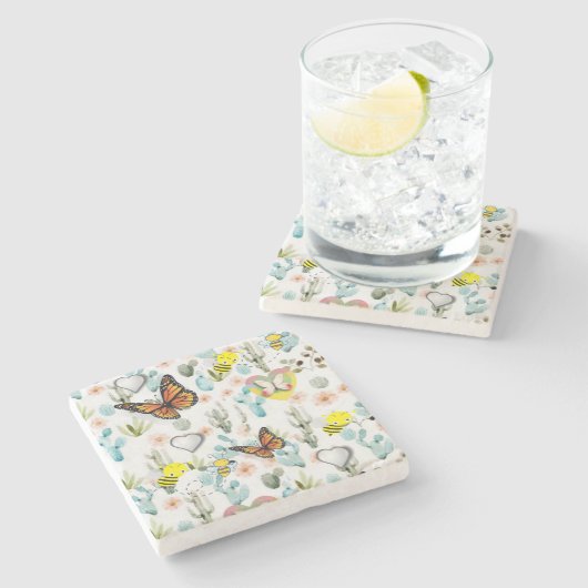 Moederdag Marble Stone Onderzetter (Zijkant)