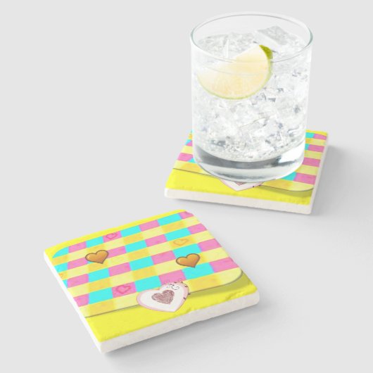 Moederdag Marble Stone Onderzetter (Zijkant)