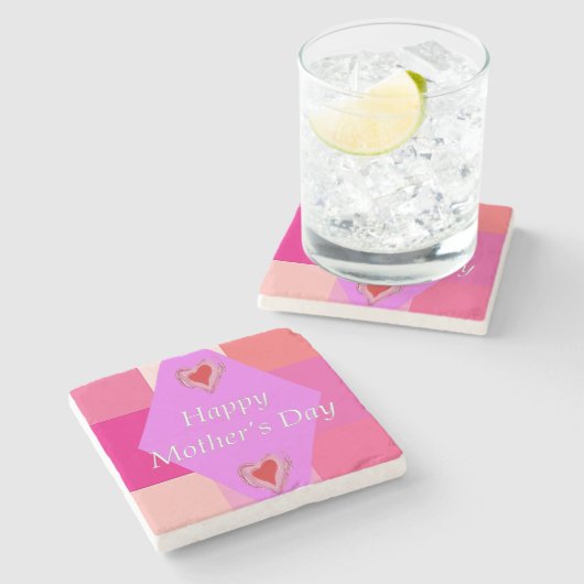Moederdag Marble Stone Onderzetter (Zijkant)