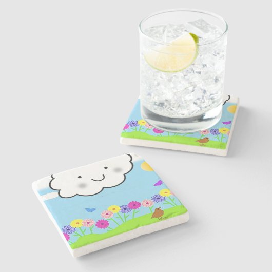 Moederdag Marble Stone Onderzetter (Zijkant)