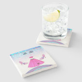 Moederdag Marble Stone Onderzetter (Zijkant)