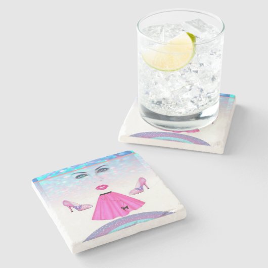 Moederdag Marble Stone Onderzetter (Zijkant)