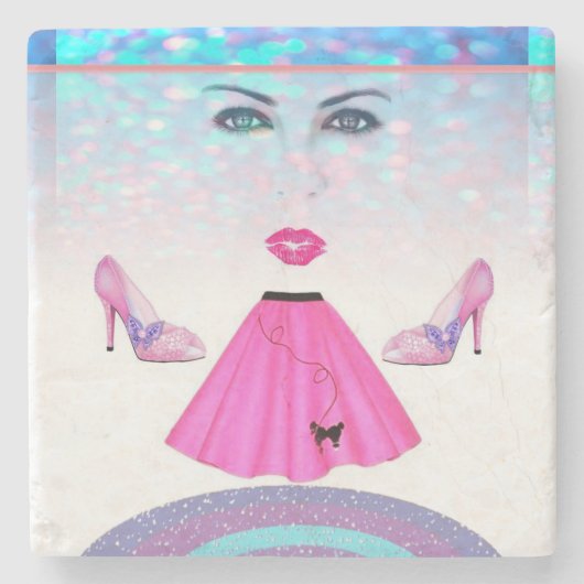 Moederdag Marble Stone Onderzetter (Voorkant)