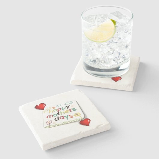 Moederdag Marble Stone Onderzetter (Zijkant)