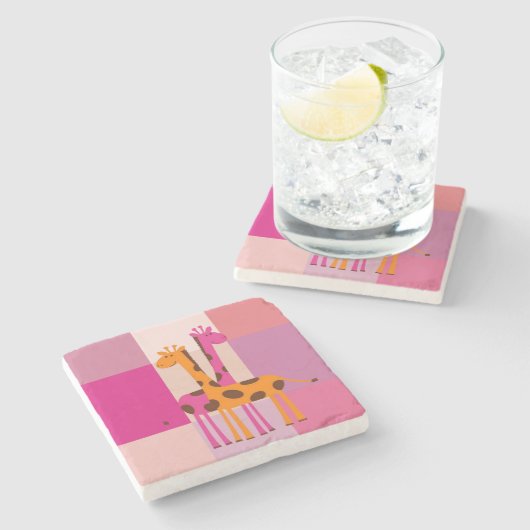 Moederdag marble Stone Onderzetter Giraffe (Zijkant)