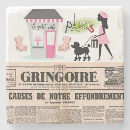 Moederdag Marble Stone Onderzetter Paris, Frankrij (Voorkant)