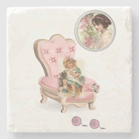 Moederdag marble Stone Onderzetter Victoriaans (Voorkant)