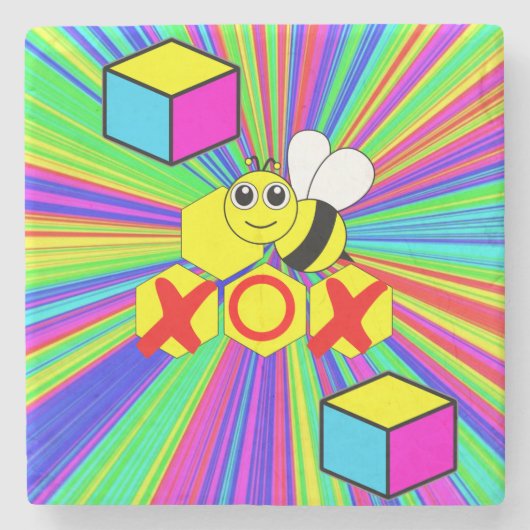 Moederdag marmer Stone Onderzetter Bee (Voorkant)