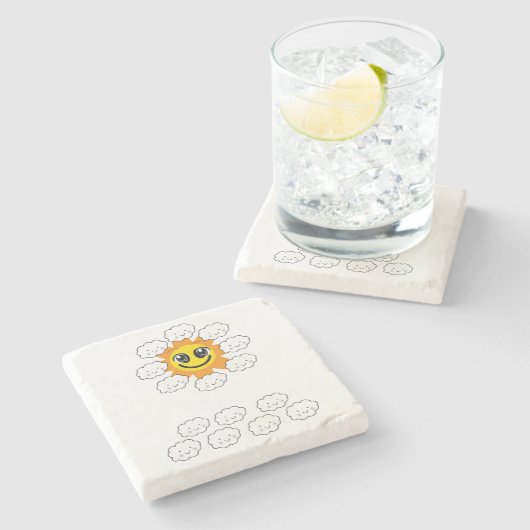 Moederdag marmer Stone Onderzetter Clouds (Zijkant)