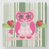 Moederdag marmer Stone Onderzetter Owl (Voorkant)