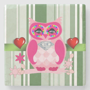 Moederdag marmer Stone Onderzetter Owl