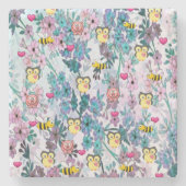 Moederdag marmer Stone Onderzetter Owl (Voorkant)