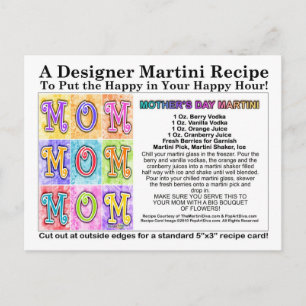 Moederdag Martini Recipe Card Briefkaart