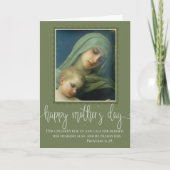 Moederdag Mary Jesus White Script Overlay Kaart (Voorkant)