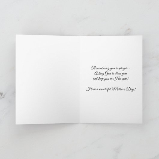 Moederdag Mary Jesus White Script Overlay Kaart (Binnen)