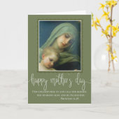 Moederdag Mary Jesus White Script Overlay Kaart (Gele Bloem)