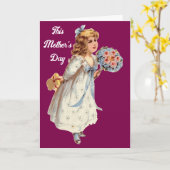  Moederdag meisje met cadeaus Wenskaart Kaart (Gele Bloem)