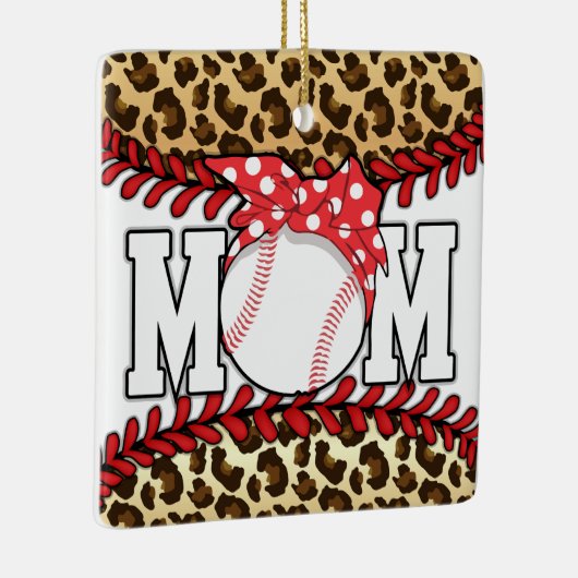 Moederdag Messy Hair Baseball Keramisch Ornament (Rechts)