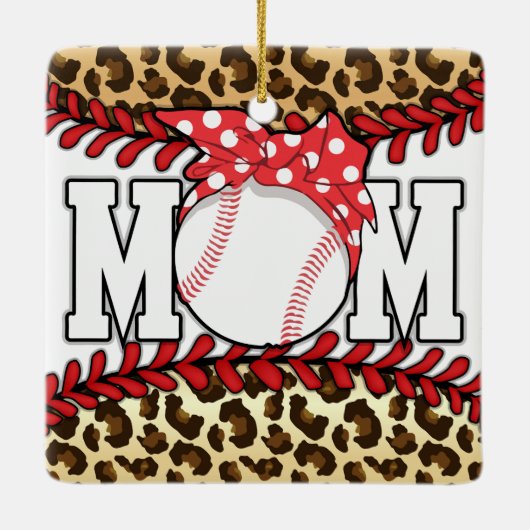 Moederdag Messy Hair Baseball Keramisch Ornament (Achterkant)