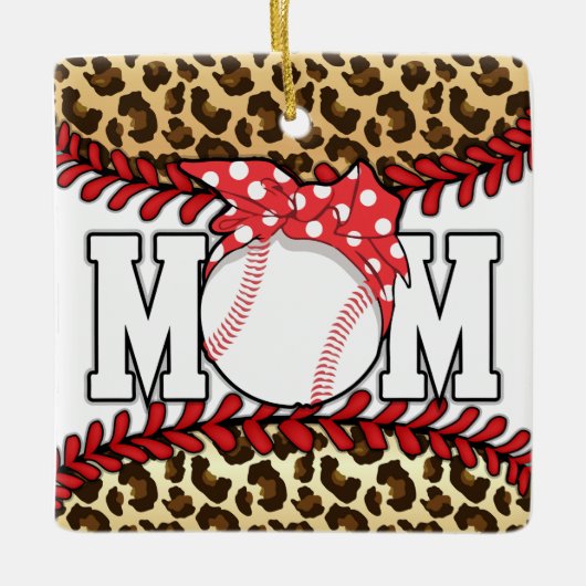 Moederdag Messy Hair Baseball Keramisch Ornament (Voorkant)