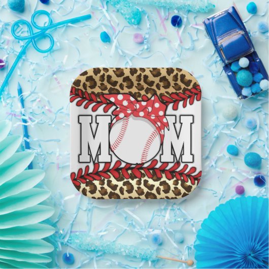 Moederdag Messy Hair Baseball Papieren Bordje (Feest)