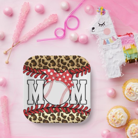 Moederdag Messy Hair Baseball Papieren Bordje (Feest)