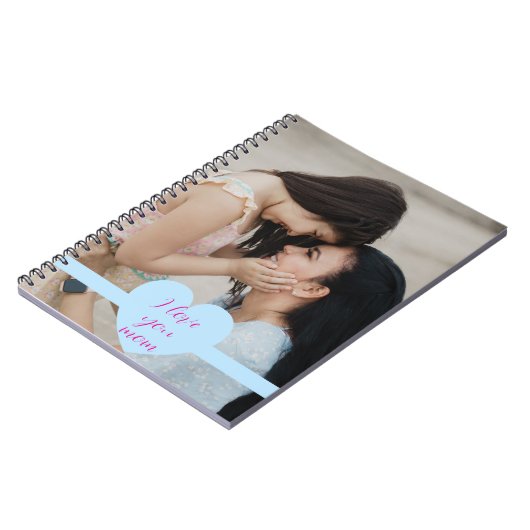 Moederdag met aangepaste foto en boodschap notitieboek (Linkerzijde)