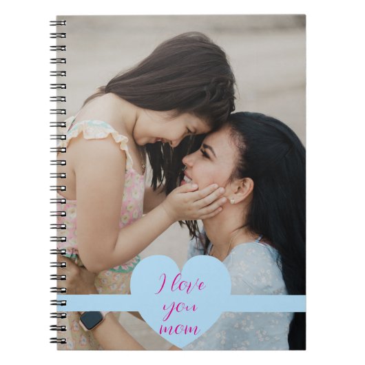 Moederdag met aangepaste foto en boodschap notitieboek (Voorkant)