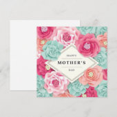 Moederdag met bloemen feestdagenkaart (Voorkant / Achterkant)
