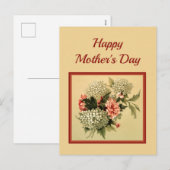 Moederdag met  bloemenboeket feestdagenkaart (Voorkant / Achterkant)
