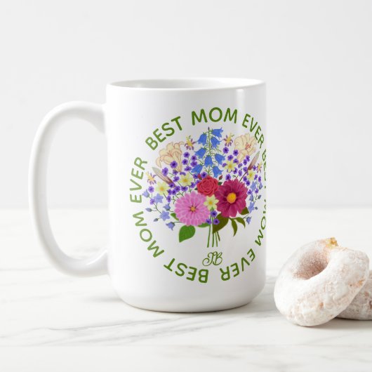 Moederdag Met Blumenstrauss Grote Mok (Met donut)