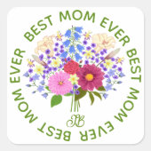 Moederdag met Blumenstrauss Vierkante Sticker (Voorkant)