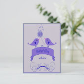 Moederdag met Briefkaart voor liefde en blauwe vog (Staand voorkant)