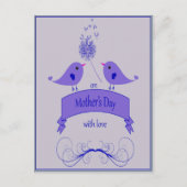 Moederdag met Briefkaart voor liefde en blauwe vog (Voorkant)