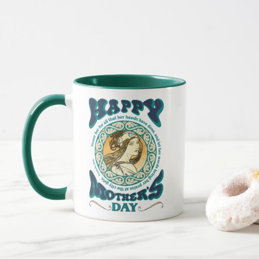 Moederdag met Christelijke aanraking Mok (Met donut)