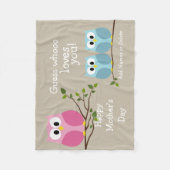 Moederdag met Cute Owls - Wie houdt van je Fleece Deken (Voorkant)