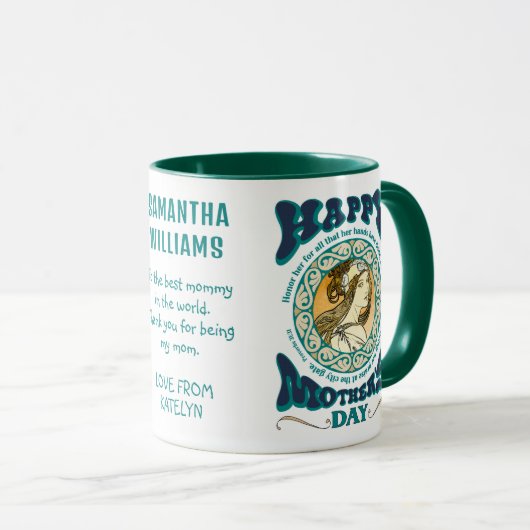 Moederdag met een Christelijke aangepaste Mok op a (Voorkant rechts)