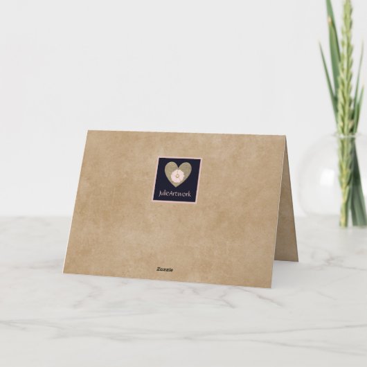 Moederdag met hart en bloemen Feestdagen Kaart (Achterkant)