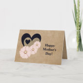 Moederdag met hart en bloemen Feestdagen Kaart (Voorkant)
