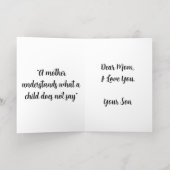 Moederdag met het Wenskaart van de Vloergevouwen F Folie Wenskaart (Binnenlaag)