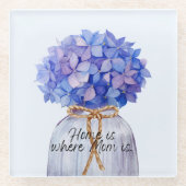 Moederdag met hortensia Onderzetter (Voorkant)