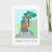 Moederdag met kat en mandje Kittens Kaart (Voorkant)