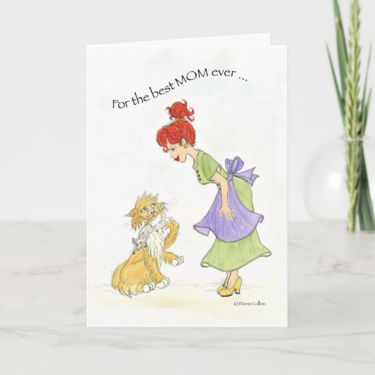 Moederdag met Kat-kaart Kaart (Voorkant)